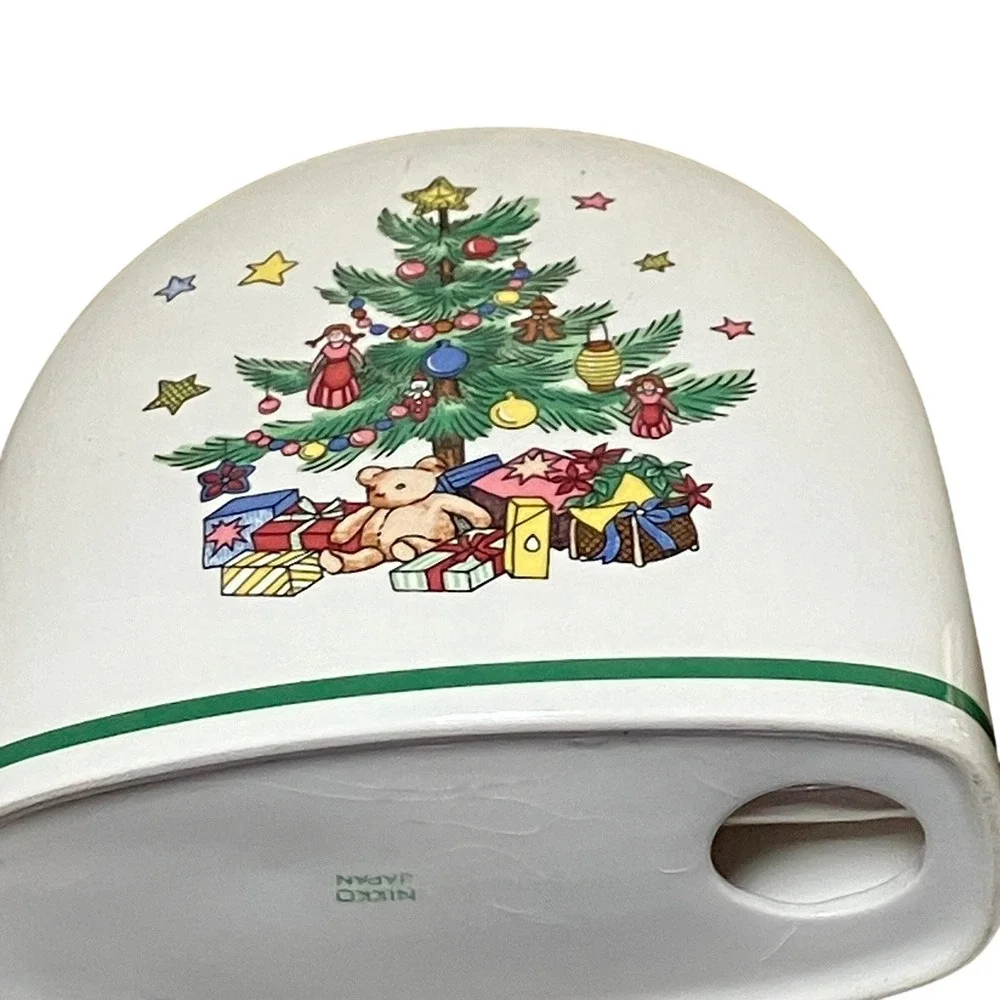 Nikko Christmastime Napkin Holder Ceramic White Holiday Tree Japan Excellent
